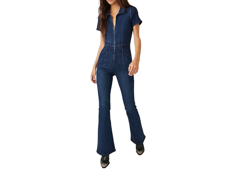 Free People Jayde Flare Jumpsuit (Night Sky) Women's Jumpsuit & Rompers One Piece Product Image