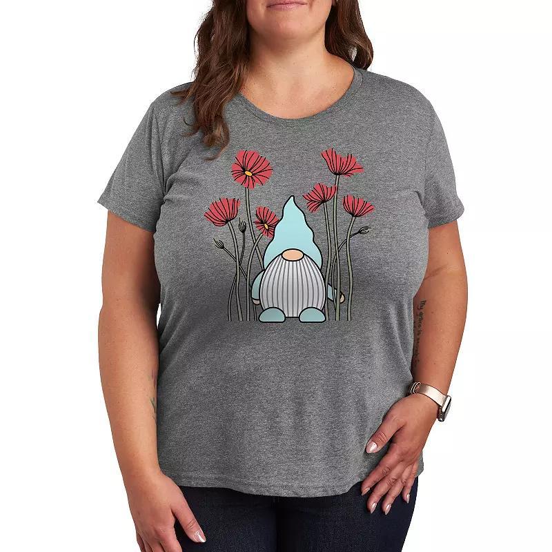 Plus Gnome In Poppies Graphic Tee, Womens Product Image