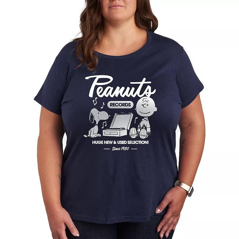 Plus Peanuts Snoopy & Charlie Brown Records Graphic Tee, Womens Product Image