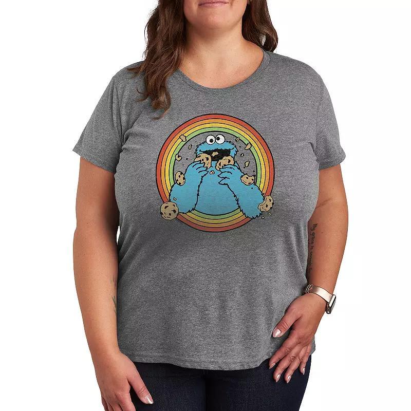 Plus Sesame Street Retro Cookie Graphic Tee, Womens Product Image