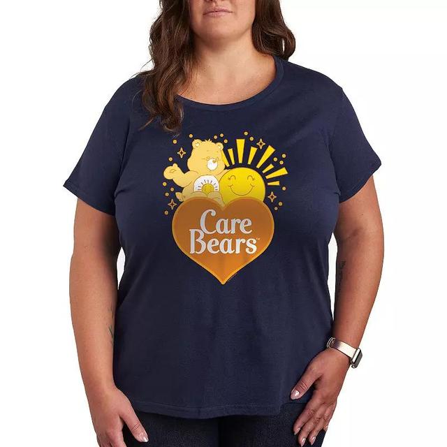 Plus Care Bears Funshine Logo Graphic Tee, Womens Grey Royal Blue Product Image