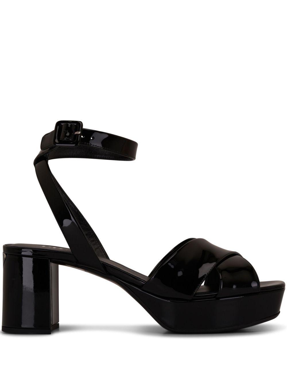 PRADA Quilted Nappa Leather Platform Sandals In Black Product Image