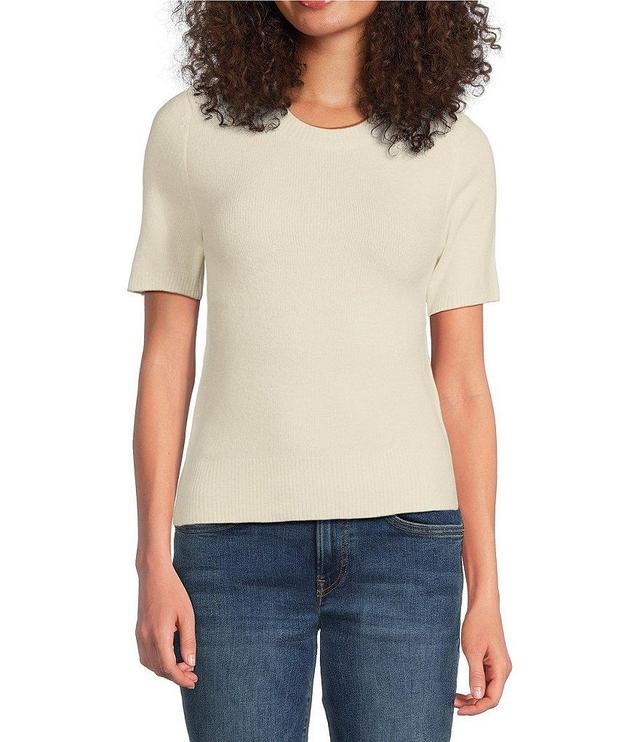 Lucky Brand Solid Crew Neck Short Sleeve Sweater Tee Shirt Product Image