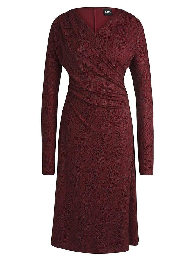 Womens Wrap-Front Dress in Knitted Jersey Product Image