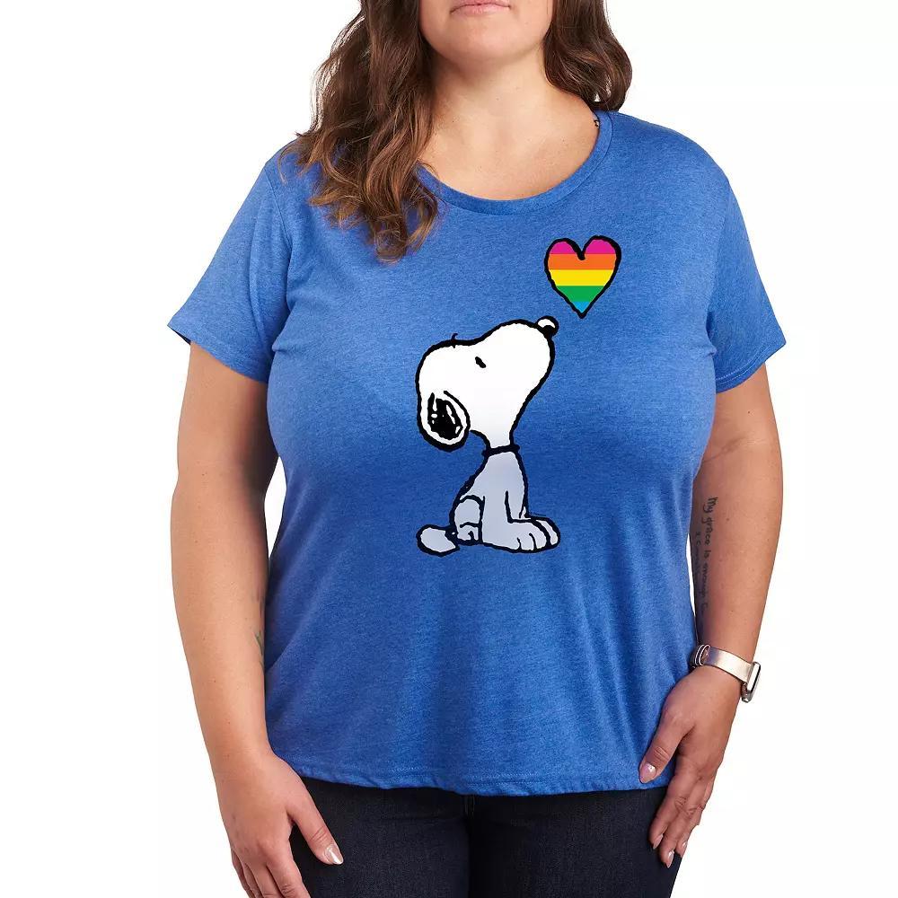 Plus Care Bears Swing Into Spring Graphic Tee, Womens Grey Royal Blue Product Image