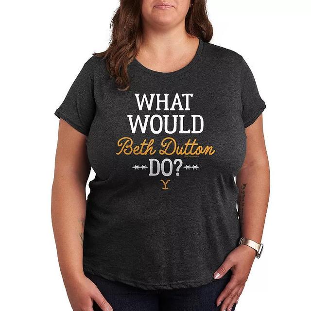 Plus Yellowstone What Would Beth Do Graphic Tee, Womens Heather Grey Product Image