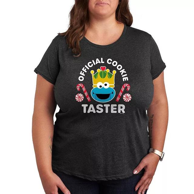 Plus Sesame Street Official Taster Graphic Tee, Girls Heather Grey Product Image