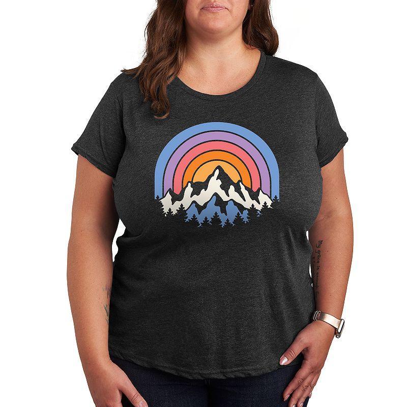 Plus Sunset Mountains Graphic Tee, Womens Product Image