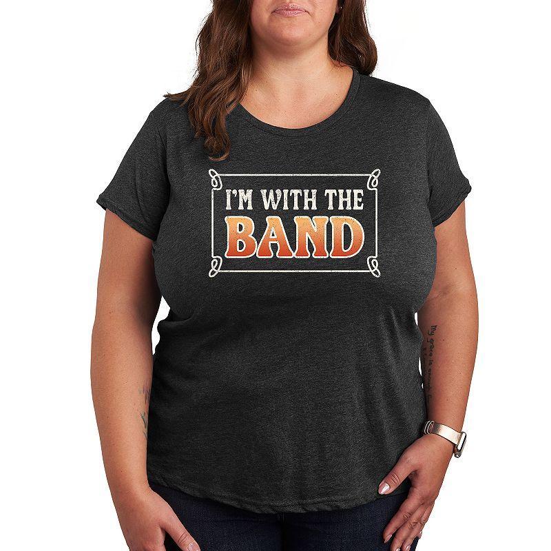 Plus Im With The Band Graphic Tee, Womens Heather Grey Product Image