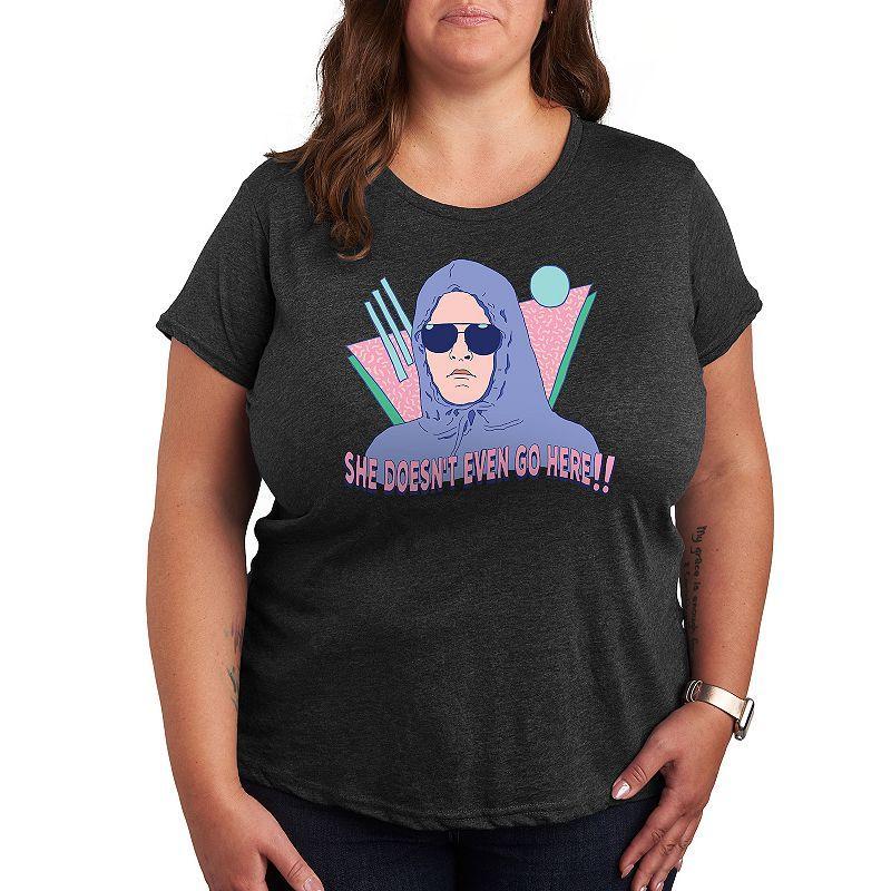 Plus Size Mean Girls Doesnt Even Go Here Graphic Tee, Womens Heather Grey Product Image