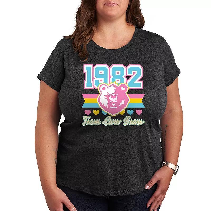 Plus Care Bears 1982 Team Graphic Tee, Womens Grey Green Product Image