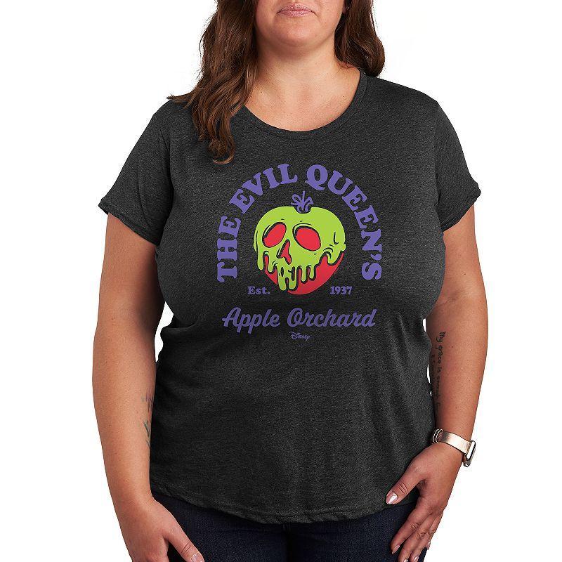 Disneys Snow White and the Seven Dwarfs Evil Queen Plus Size Apple Orchard Graphic Tee, Womens Heather Grey Product Image