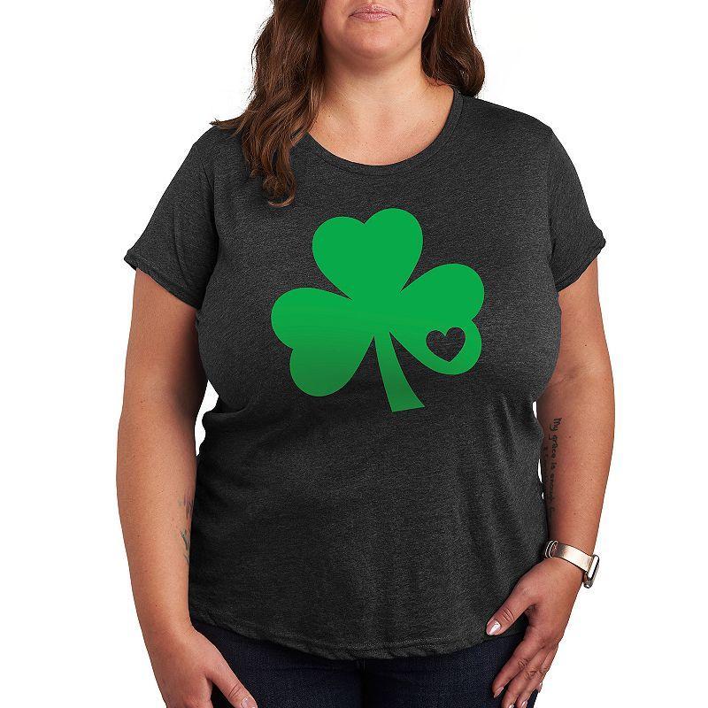 Plus Shamrock Punch Out Graphic Tee, Womens Product Image