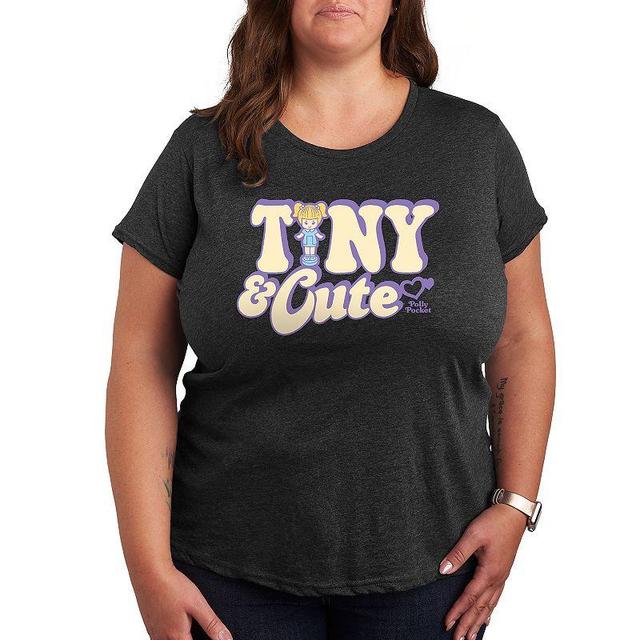 Plus Polly Pocket Tiny And Cute Graphic Tee, Womens Heather Grey Product Image