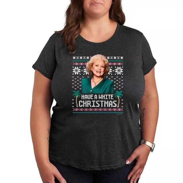 Plus Golden Girls White Christmas Graphic Tee, Womens Dark Grey Product Image