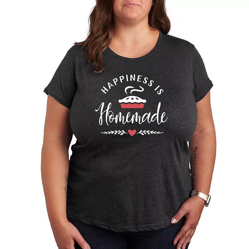 Plus Happiness Is Homemade Graphic Tee, Womens Blue Product Image