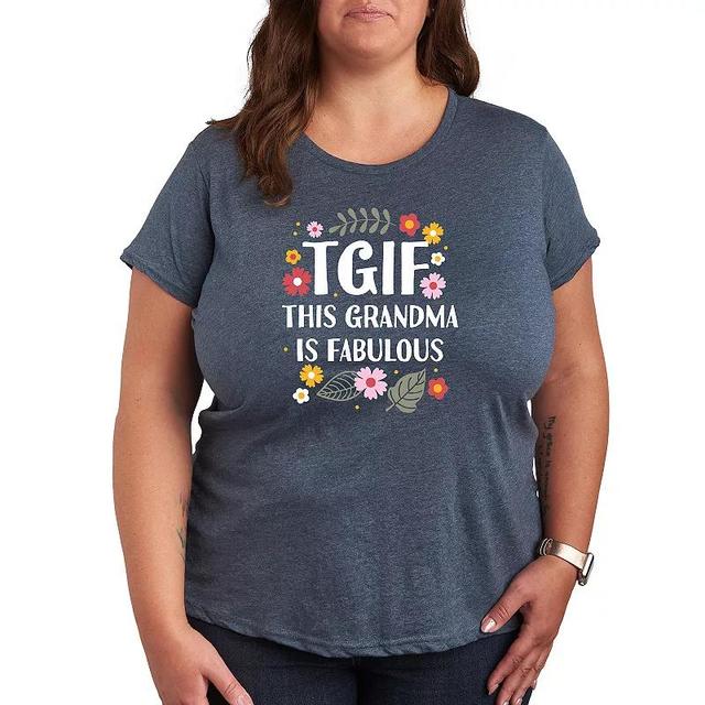 Plus Dr. Seuss Teacher I Am Graphic Tee, Womens Grey Blue Product Image