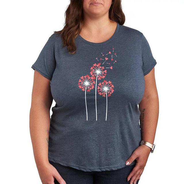 Plus Dandelion Heart Group Graphic Tee, Womens Product Image