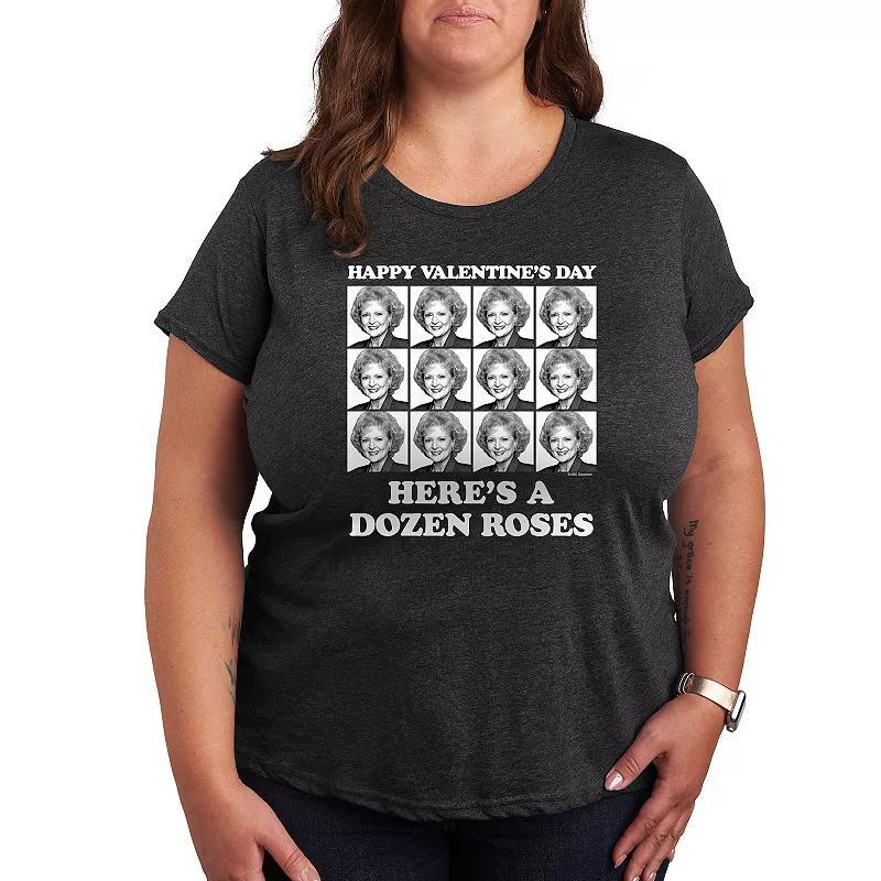 Plus Golden Girls Dozen Roses Graphic Tee, Womens Product Image