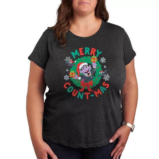 Plus Grinch Love Stack Graphic Tee, Womens Heather Grey Product Image