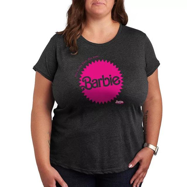 Plus Size Barbie The Movie Mattel Burst Graphic Tee, Womens Heather Grey Product Image