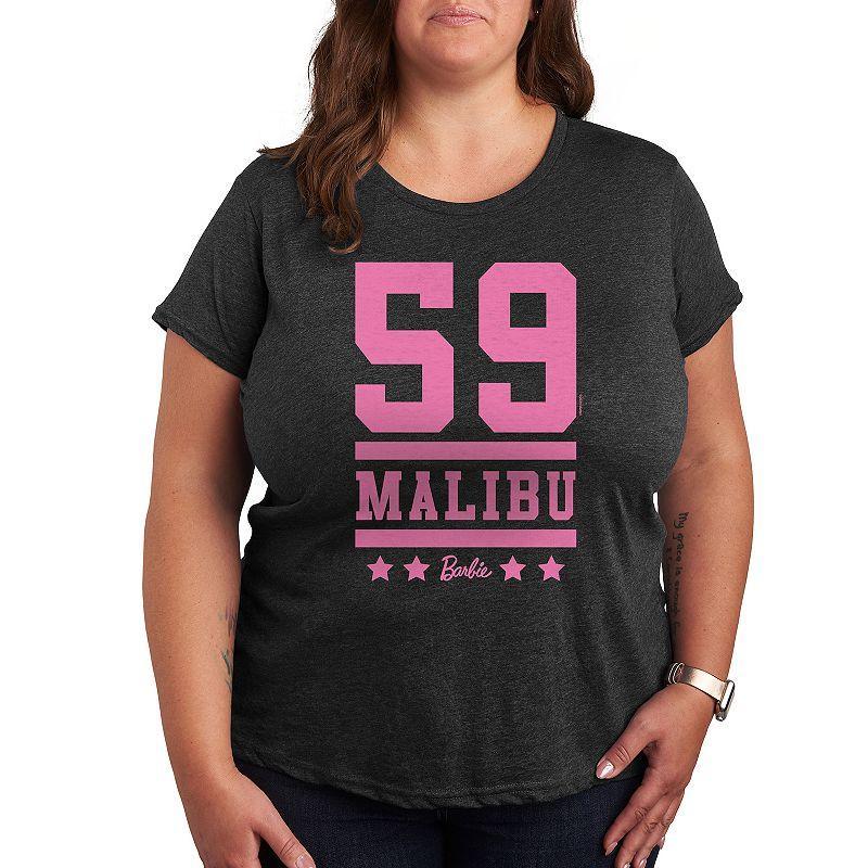 Plus Barbie 59 Malibu Barbie Graphic Tee, Womens Heather Grey Product Image