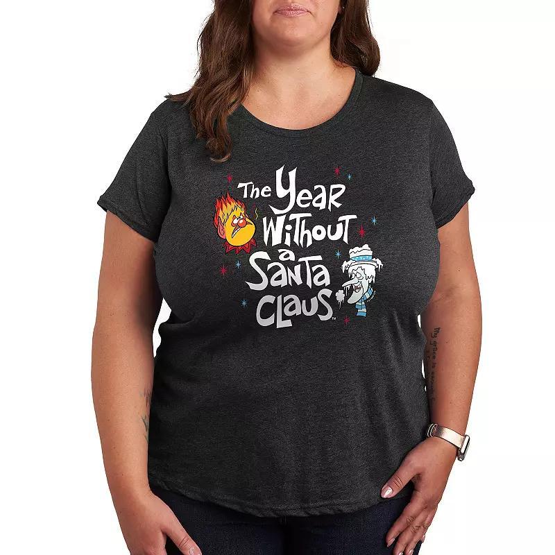 Plus The Year Without Santa Claus Heat Miser And Snow Miser Graphic Tee, Womens Heather Grey Product Image