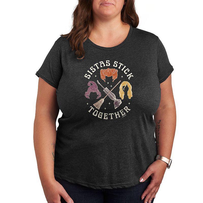 Disneys Hocus Pocus Sistas Stick Together Plus Size Graphic Tee, Womens Med Blue Product Image