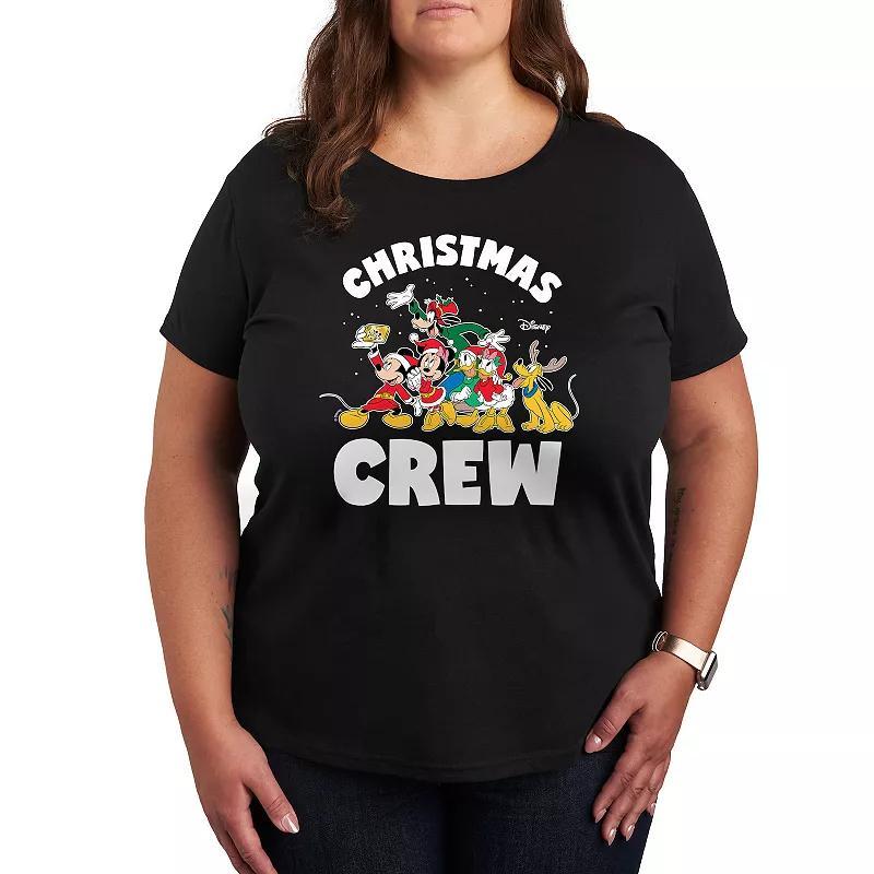 Disneys Mickey Mouse & Friends Plus Christmas Crew Graphic Tee, Womens Product Image