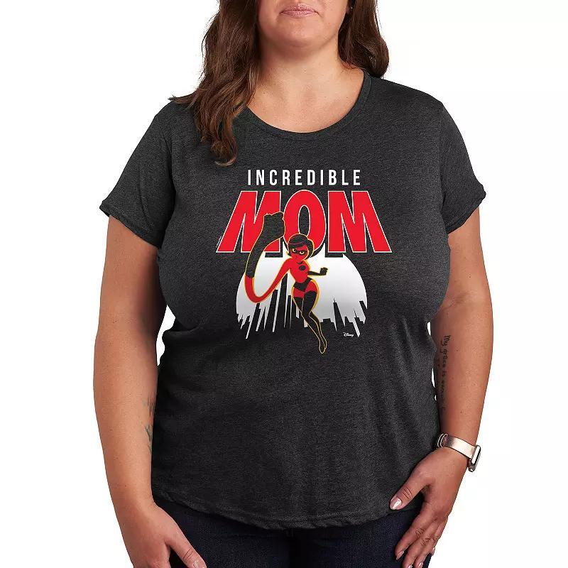 Disney / Pixars The Incredibles Plus Mom Graphic Tee, Womens Heather Grey Product Image