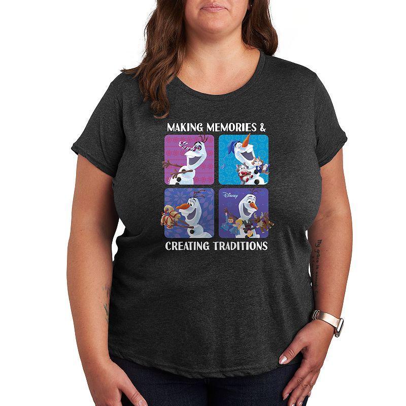 Disneys Frozen 2 Plus Making Memories Graphic Tee, Womens Grey Gray Product Image