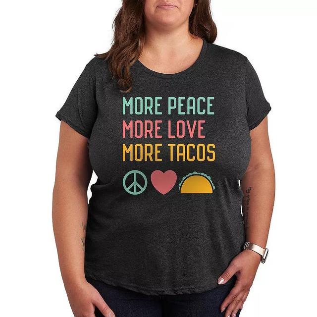 Plus Peace Love Tacos Graphic Tee, Womens Product Image