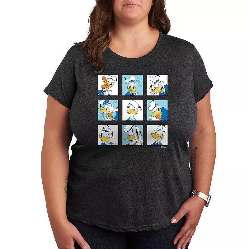 Disneys Donald Duck Plus Grid Graphic Tee, Womens Product Image