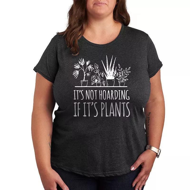 Plus Its Not Hoarding If Its Plants Graphic Tee, Womens Heather Grey Product Image