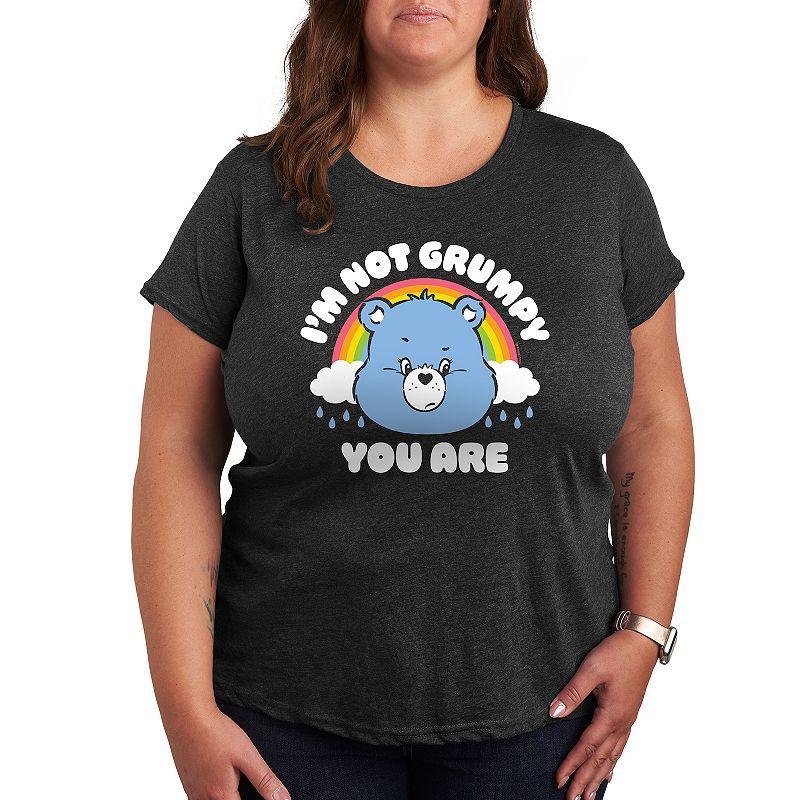 Plus Care Bears Im Not Grumpy You Are Graphic Tee, Womens Med Grey Product Image