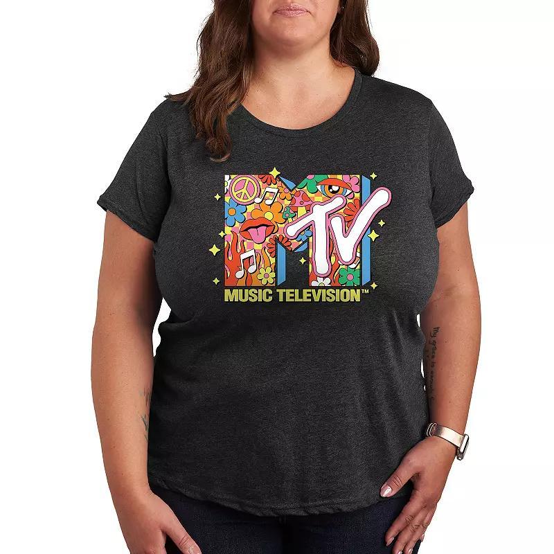 Plus MTV Logo Retro Collage Graphic Tee, Womens Product Image