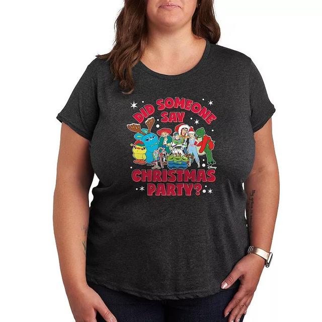 Disney / Pixars Toy Story Womens Christmas Party Graphic Tee, Girls Heather Grey Product Image