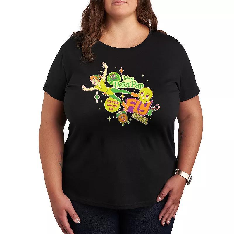 Disneys Peter Pan Plus Stickers Graphic Tee, Womens Product Image