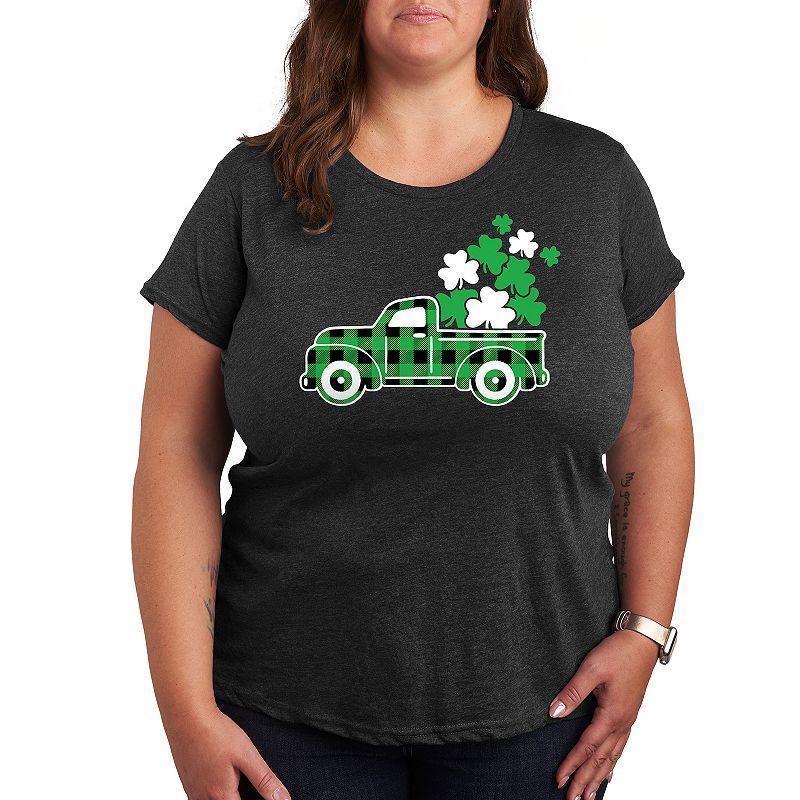 Plus Irish Plaid Truck Graphic Tee, Womens Product Image