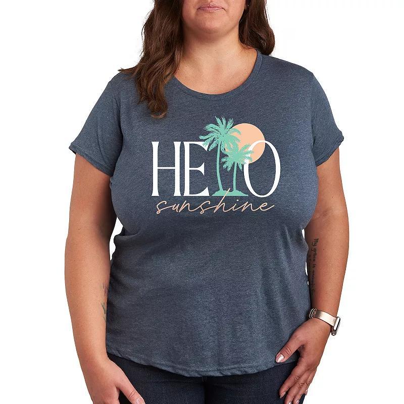 Plus Hello Sunshine Palms Graphic Tee, Womens Product Image