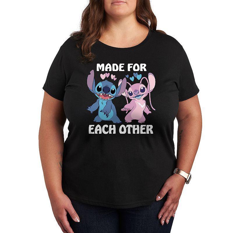 Disneys Lilo & Stitch Plus Made For Each Other Graphic Tee, Womens Product Image