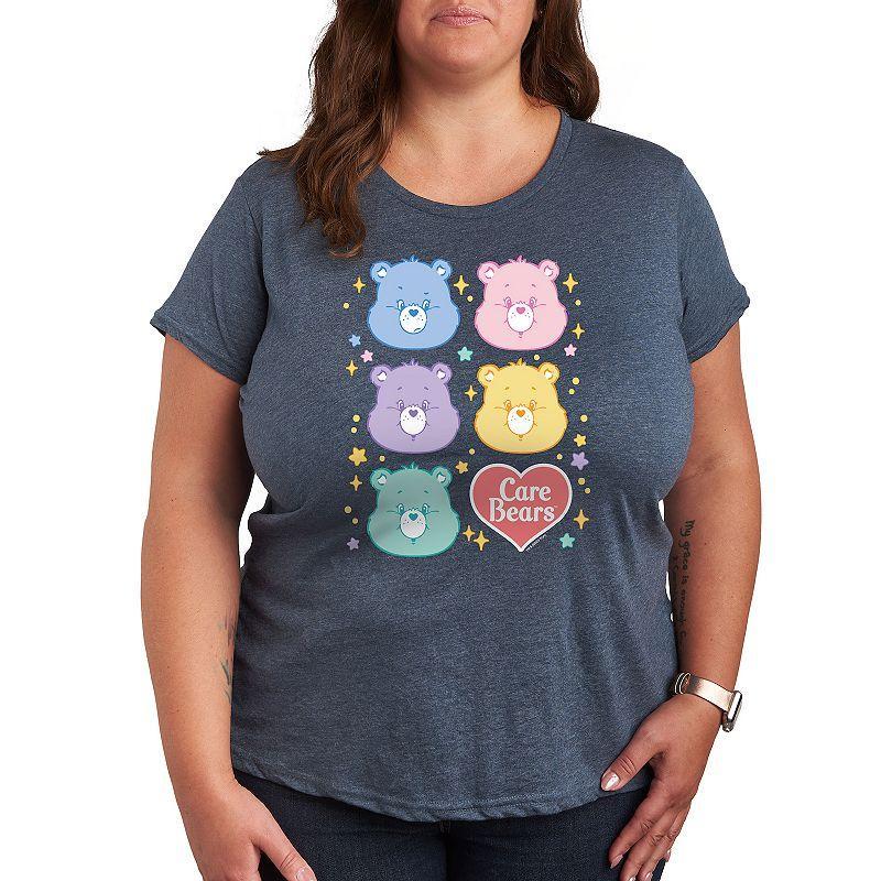 Plus Care Bears Group Graphic Tee, Womens Blue Product Image