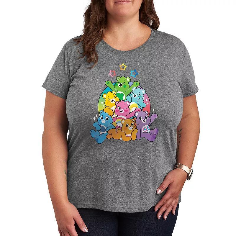 Plus Care Bears Besties Group Graphic Tee, Womens Grey Gray Product Image