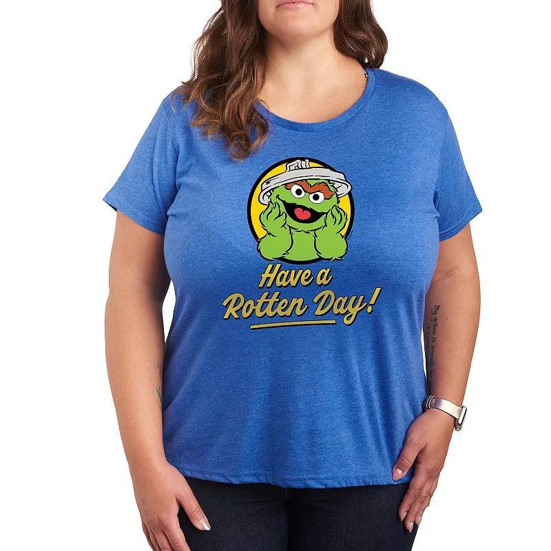 Plus Size Friends Breezy Graphic Tee, Womens Med Blue Product Image