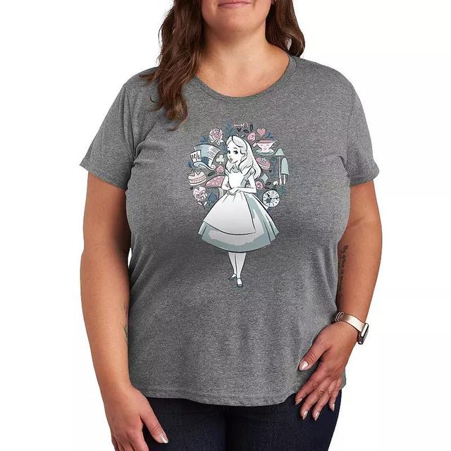 Disneys Alice in Wonderland Plus Circle Graphic Tee, Womens Product Image