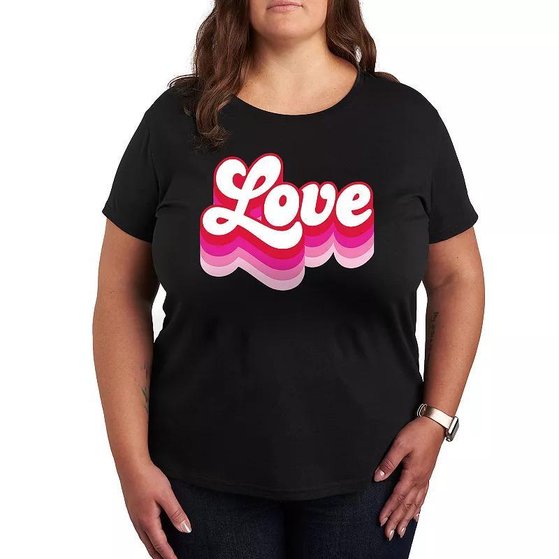 Plus Retro Love Graphic Tee, Womens Product Image