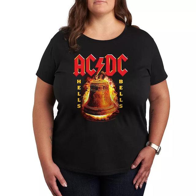 Plus ACDC Hells Bells Flames Graphic Tee, Womens Product Image