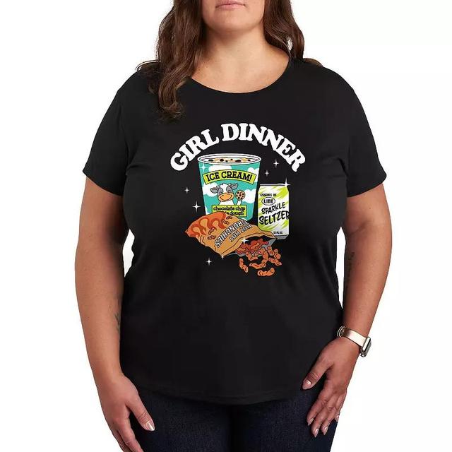 Plus Girl Dinner Junk Food Graphic Tee, Girls Product Image