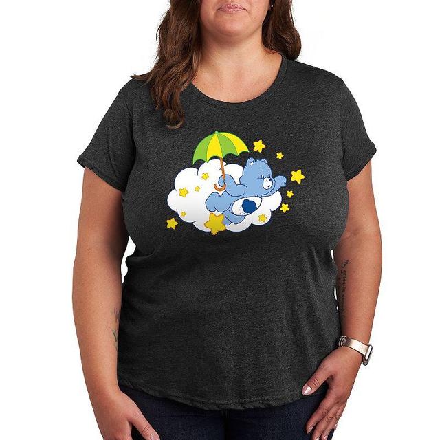 Plus Care Bears Grumpy Umbrella Graphic Tee, Womens Heather Grey Gray Product Image