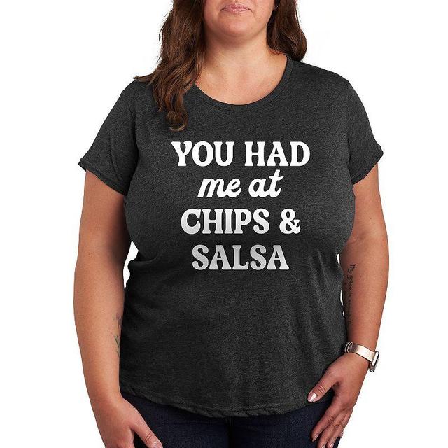 Plus You Had Me At Chips And Salsa Graphic Tee, Womens Heather Grey Product Image